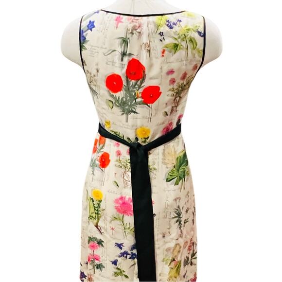 Anthropologie Moulinette Soeurs Tuileries Botanical Floral  Silk Dress Size 8 - Picture 4 of 8